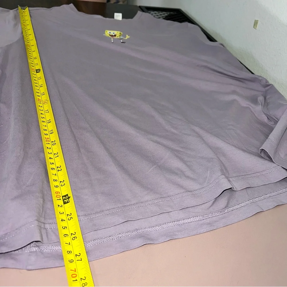 SpongeBob SquarePants Graphic T-Shirt Adult Size XL Purple Crew Neck Nickelodeon
